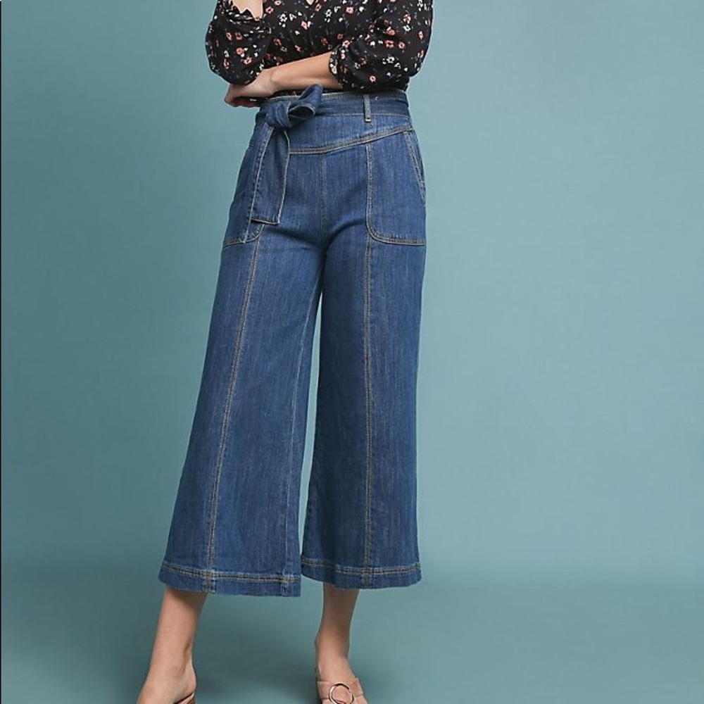Pilcro Ultra High-Rise Cropped Wide-Leg Jeans 0418